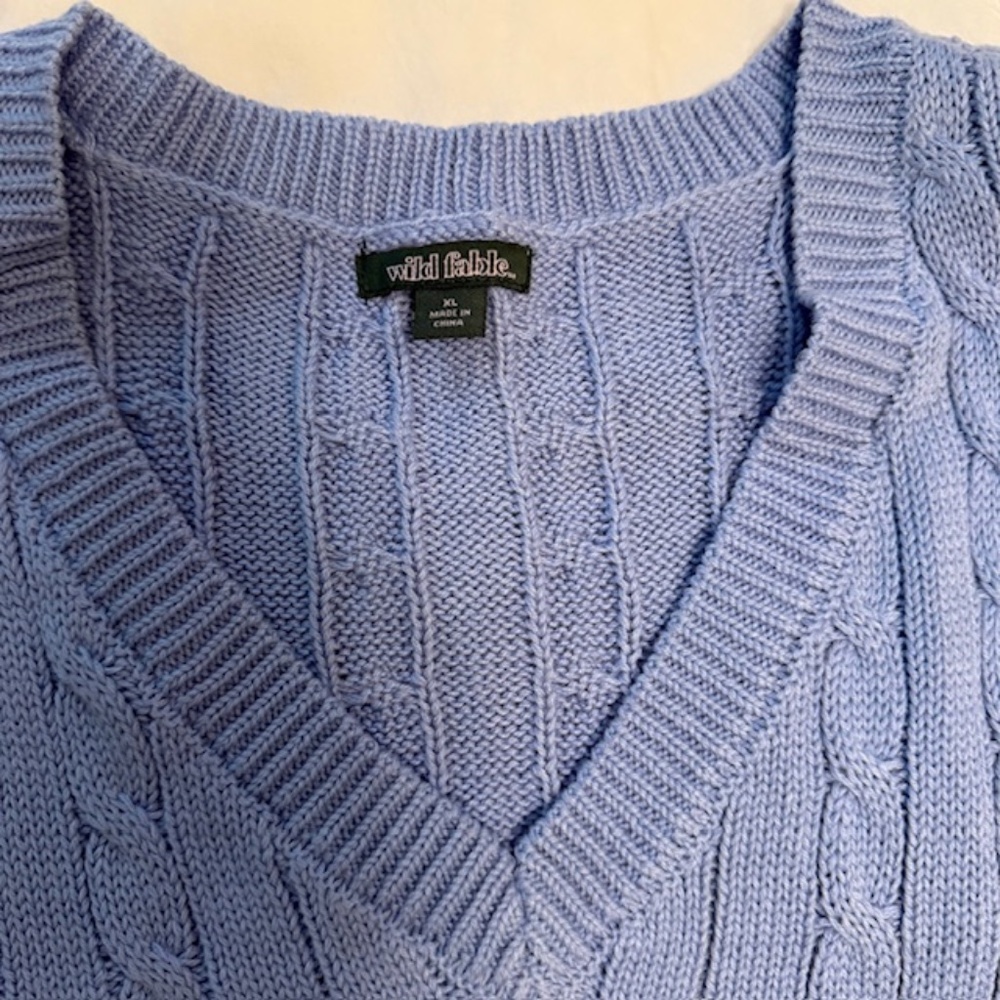 Cable knit sweater vest